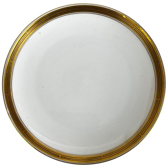6 Haviland W A Pickard Porcelain Salad Plates Gold Band Black Lines France VTG - Picture 6 of 15